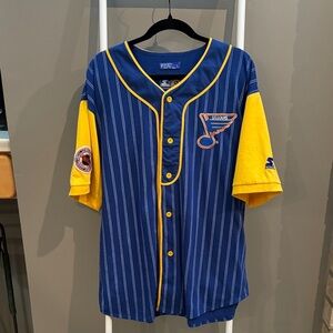 Men’s Vintage STARTER St. Louis Blues Pinstripe Sport Jersey